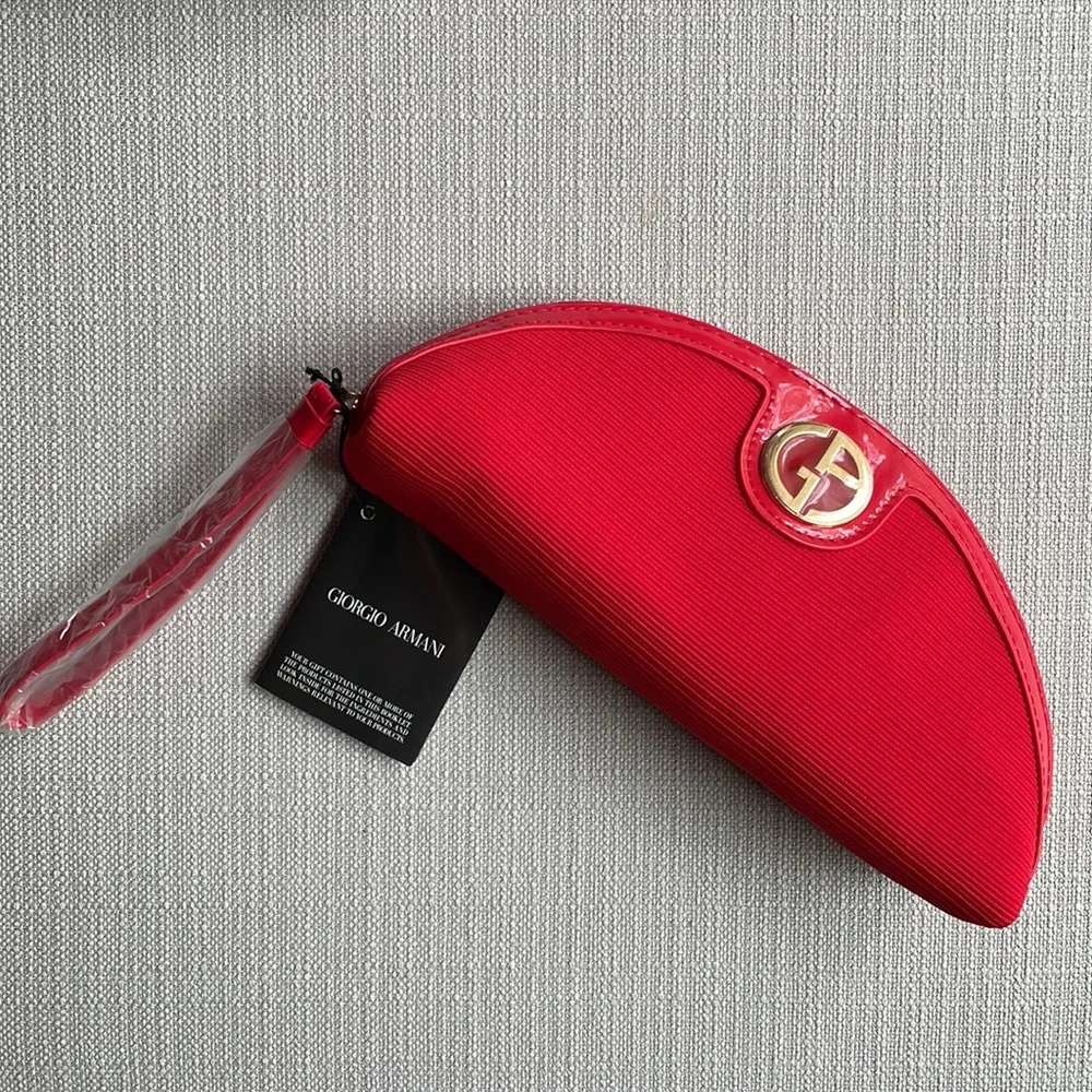 Giorgio Armani red wristlet beauty makeup bundle